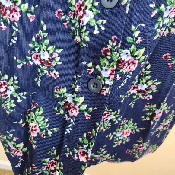 Vermont Country Store button up corduroy tank floral dress Prarie maxi MEDIUM - Picture 5 of 10